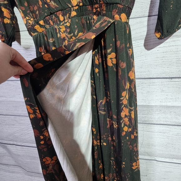 Garnet Hill Floral Wrap Dress, Size M - Picture 4 of 8